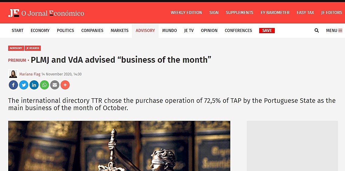 PLMJ and VdA advised business of the month